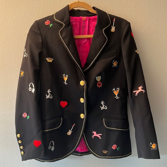 La Condesa Women's Blazer with Decal Patches - Picture 1 of 4